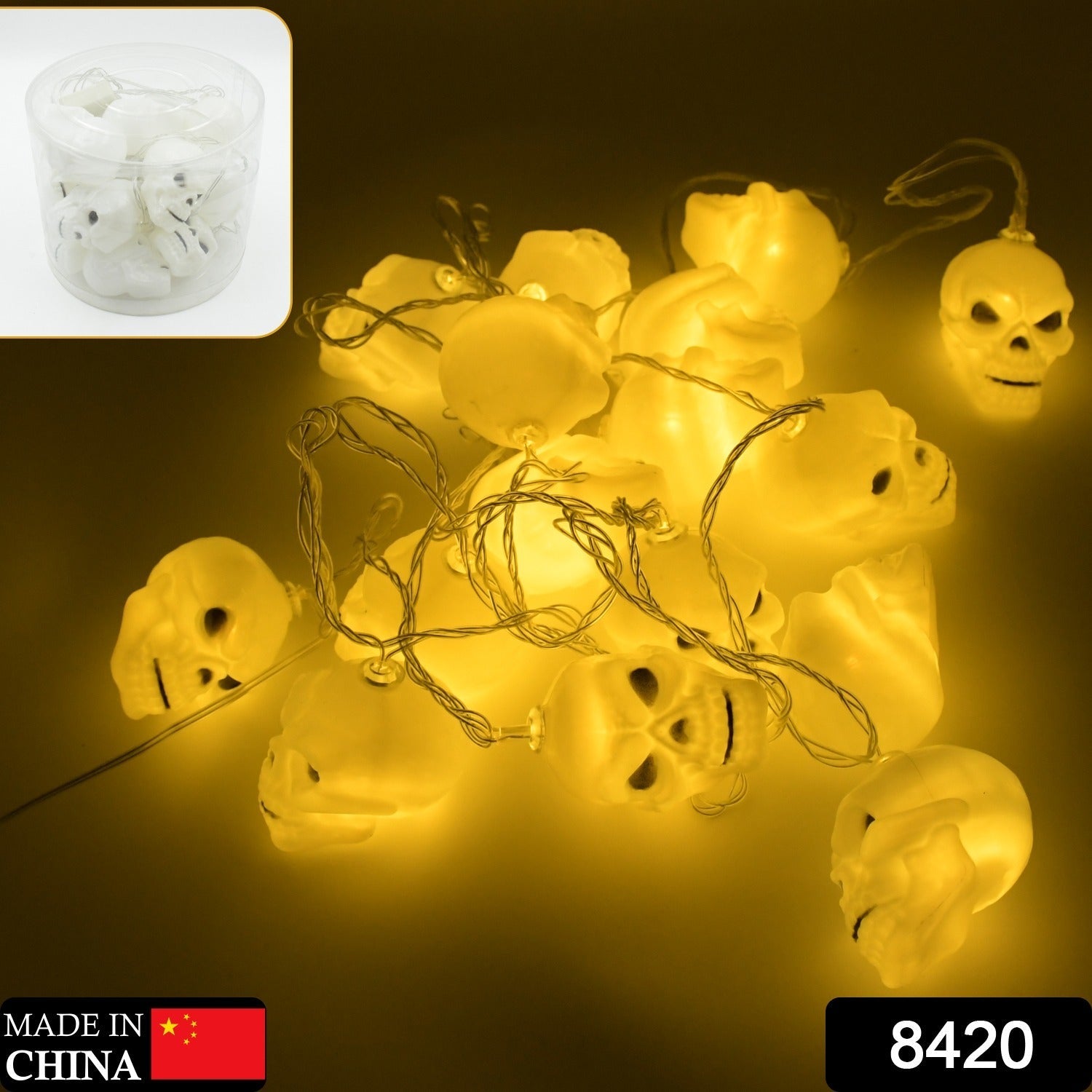 8420 Halloween Decoration Outdoor Indoor Skeleton Head 16 Skulls String Light Set Blow Mold, Decoration Lights Fairy Lights Led Garlands Halloween Decor Garland Decor Wreath Pumpkin 8420 Halloween Decoration Outdoor Indoor Skeleton Head 16 Skulls String Light Set Blow Mold, Decoration Lights Fairy Lights Led Garlands Halloween Decor Garland Decor Wreath Pumpkin